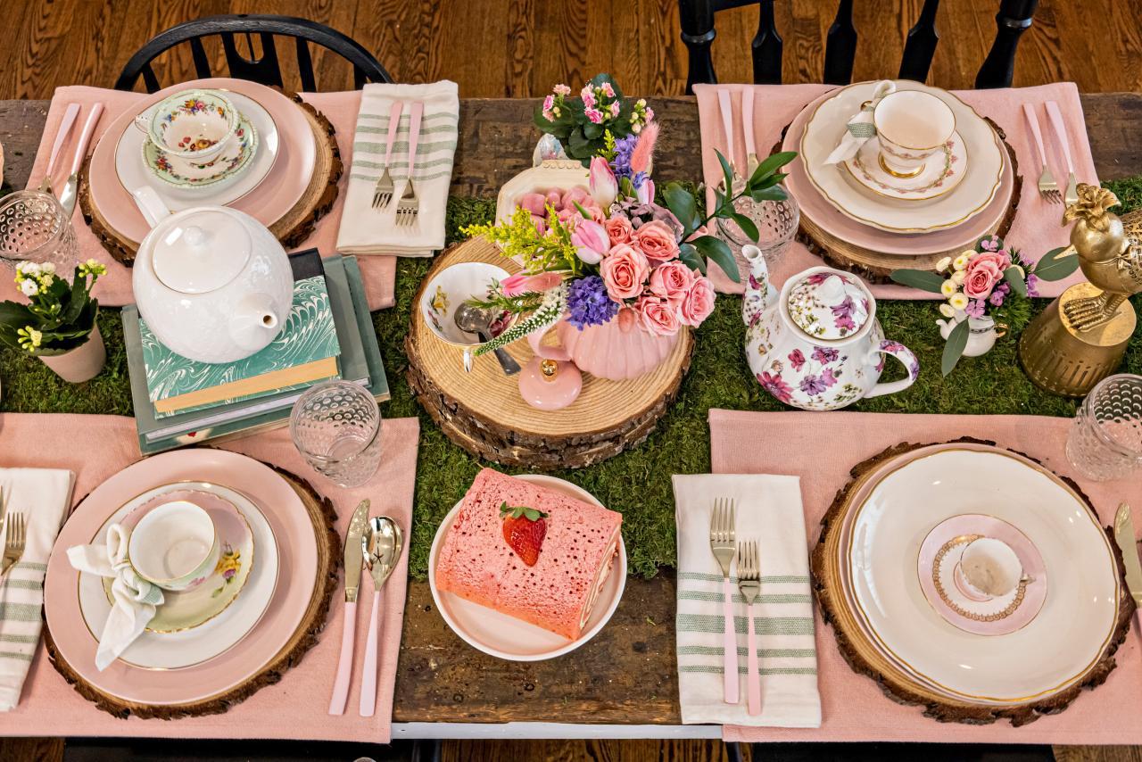 tea party table ideas tablescape pink theme