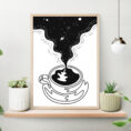 Universe in a cup Coffee Art Print on shelf