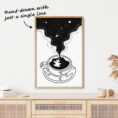 Universe in a cup Coffee One Line Drawing Wall Art