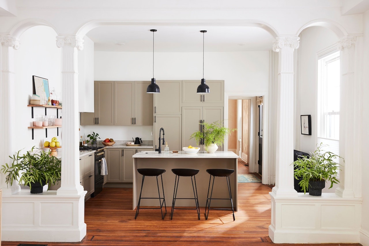 open concept floor plan hybrid defined spaces semi open living kitchen