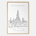 Framed Bangkok Wat Arun Art print - Portrait - Main