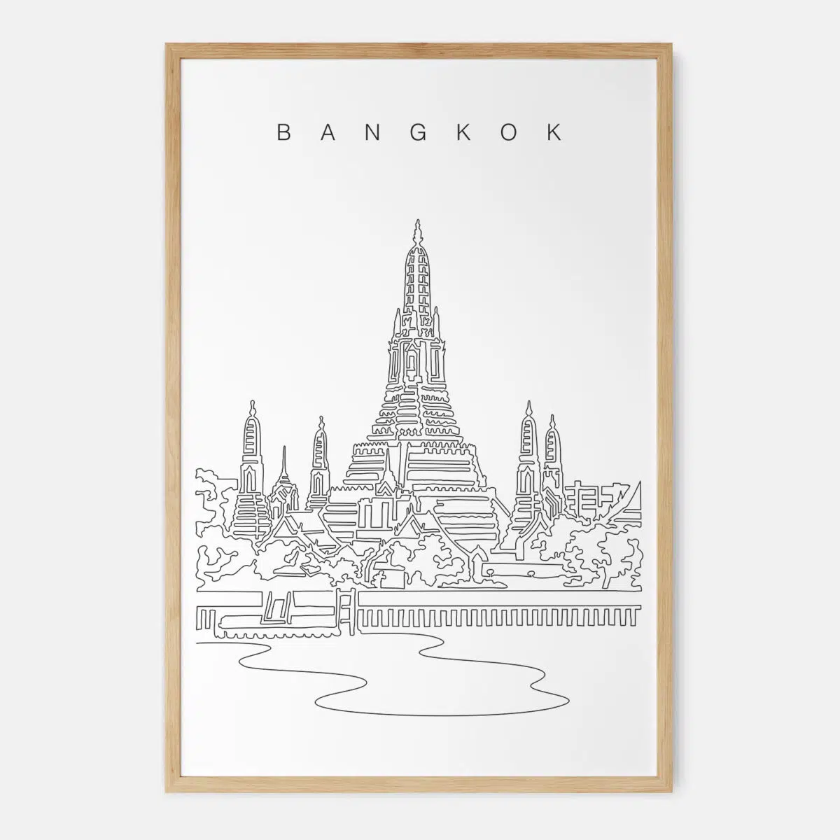 Framed Bangkok Wat Arun Art print - Portrait - Main