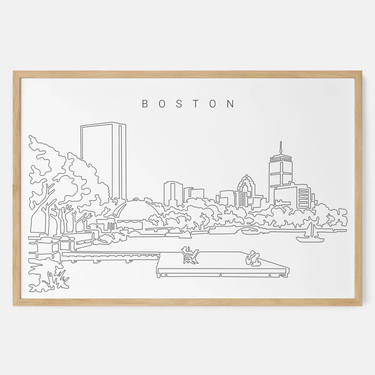 Framed Boston Esplanade Art print - Landscape - Main