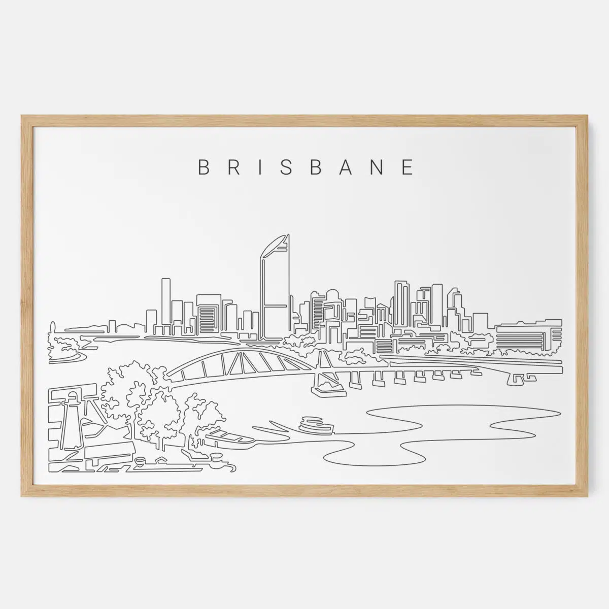 Framed Brisbane Art print - Landscape - Main