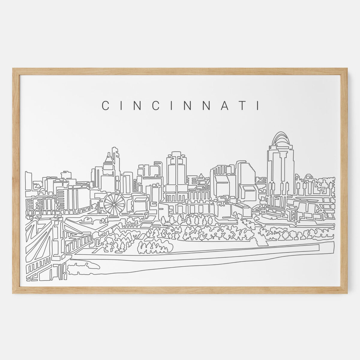 Framed Cincinnati Art print - Landscape - Main