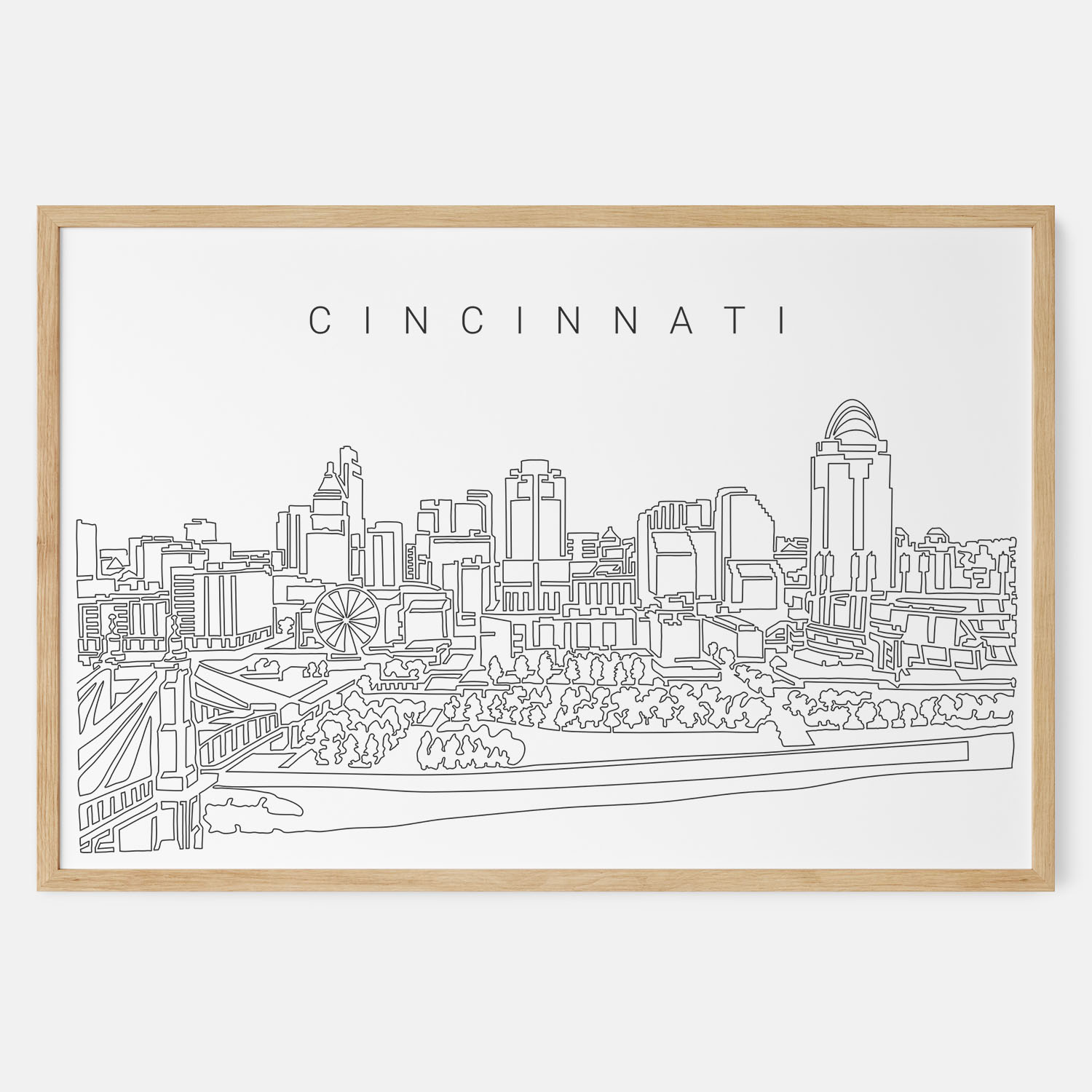Framed Cincinnati Art print Landscape Main