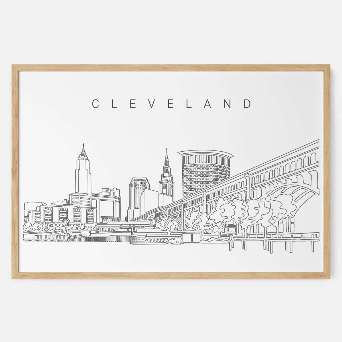 Framed Cleveland Art print - Landscape - Main