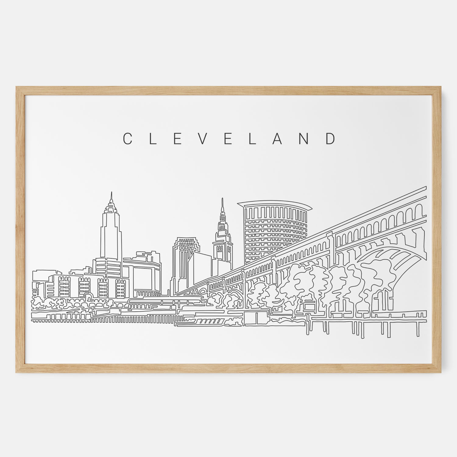 Framed Cleveland Art print Landscape Main