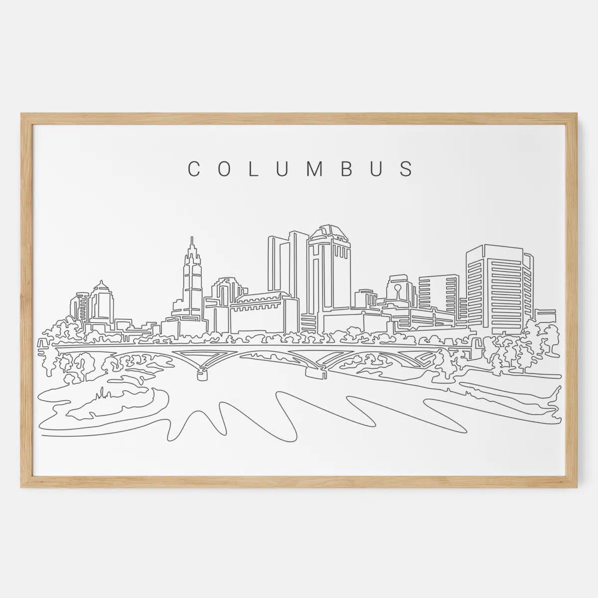 Framed Columbus Ohio Art print - Landscape - Main