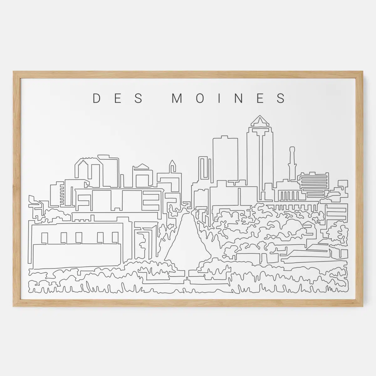 Framed Des Moines Art print - Landscape - Main