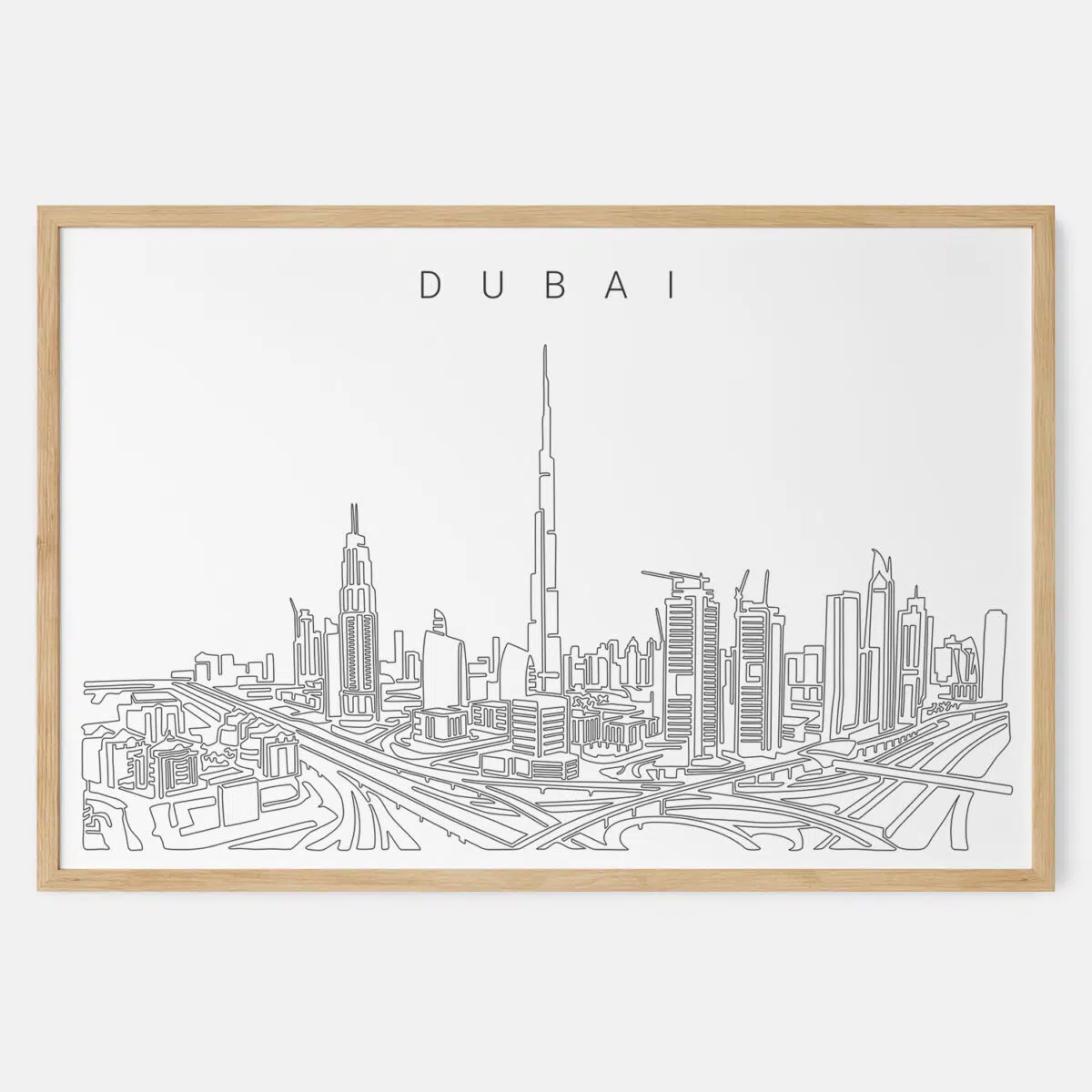 Framed Dubai Skyline Art print - Landscape - Main