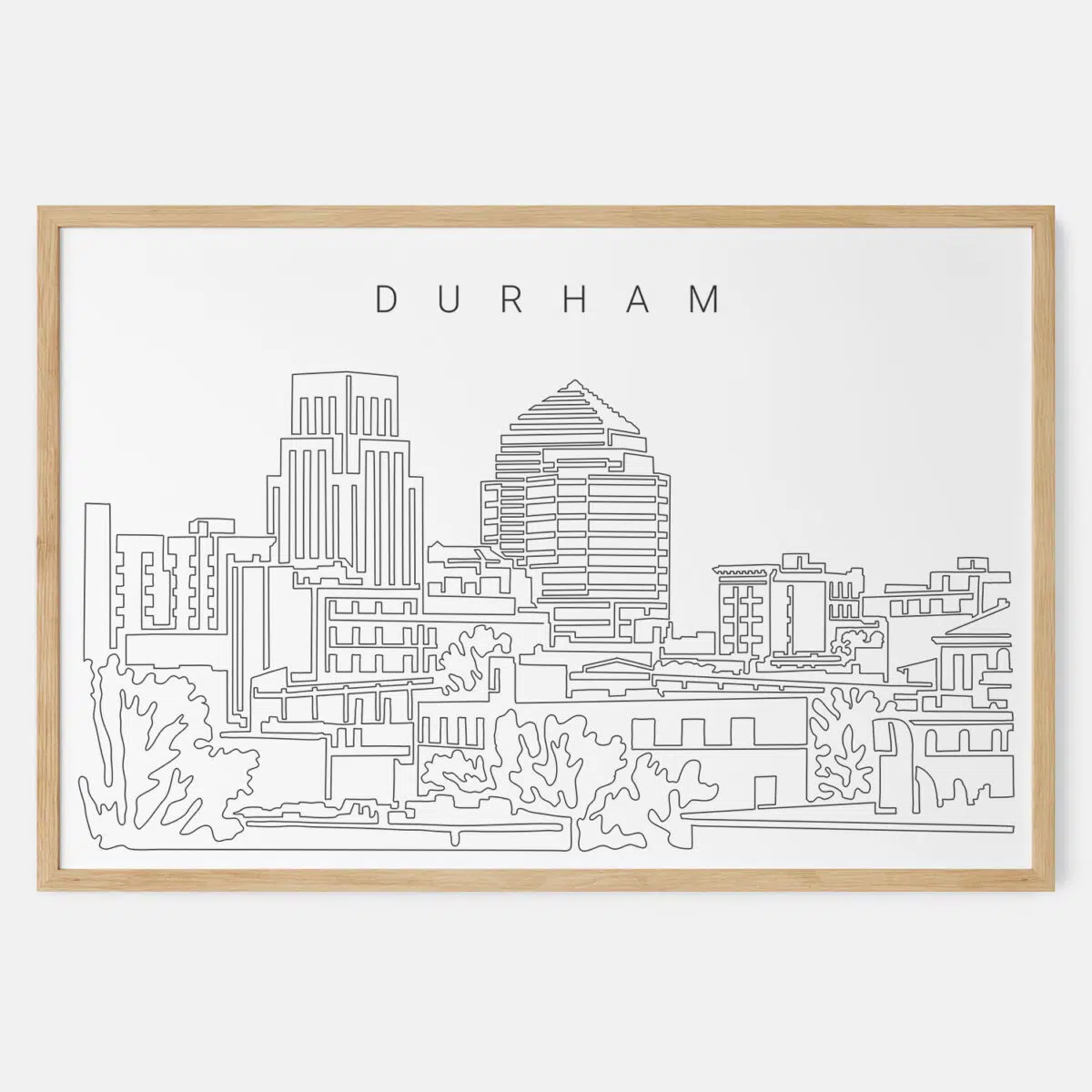 Framed Durham NC Art print - Landscape - Main