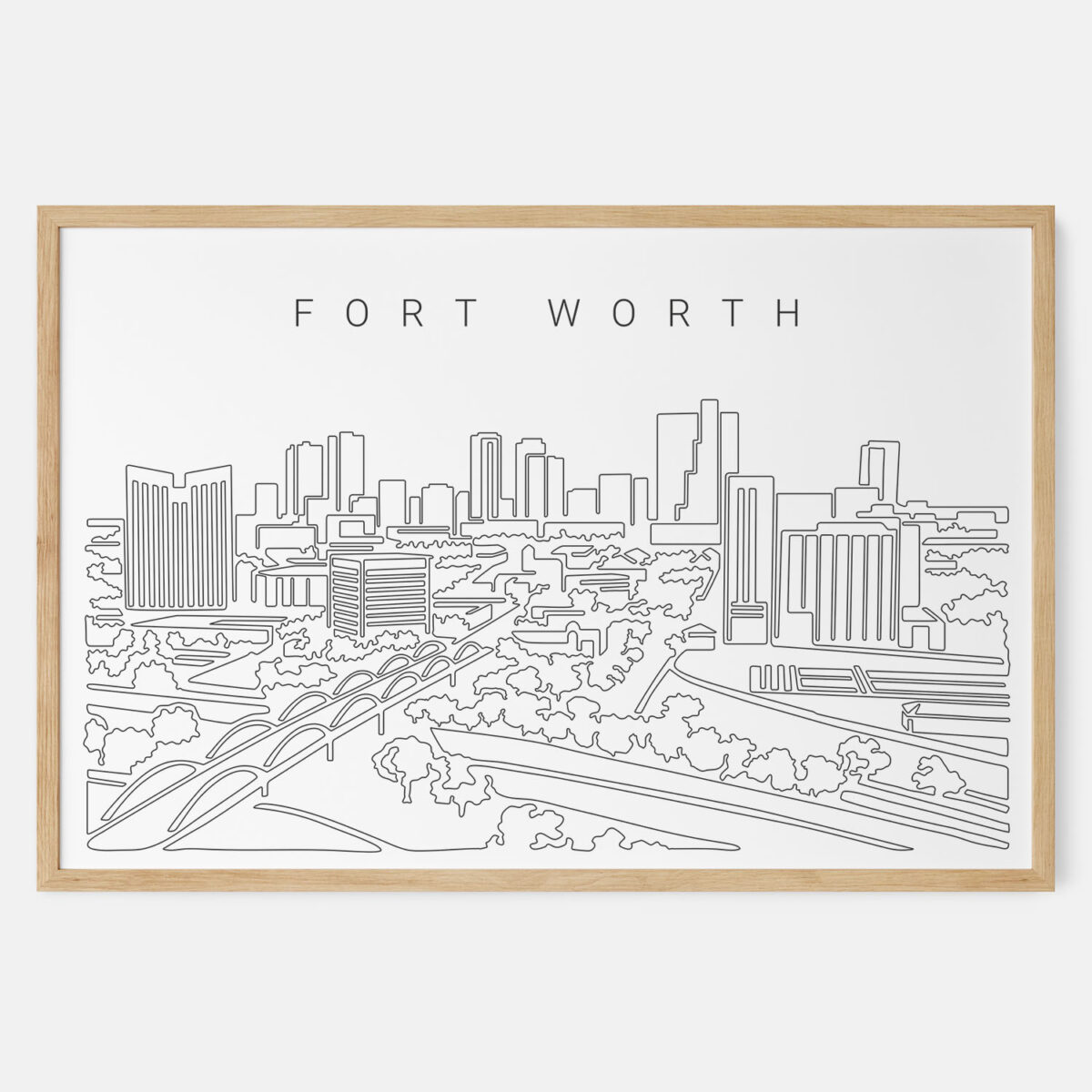 Framed Fort Worth Art print - Landscape - Main