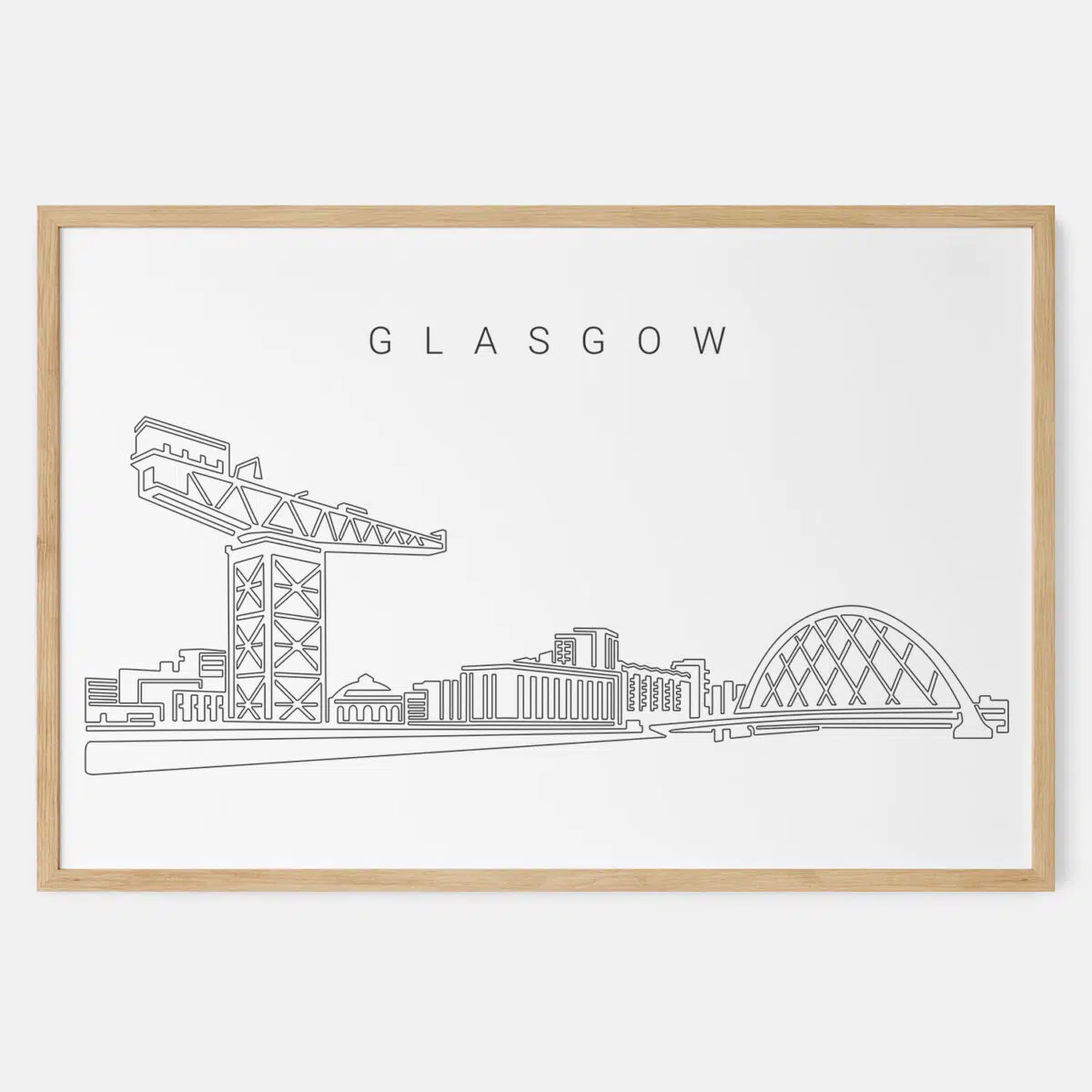 Framed Glasgow Art print - Landscape - Main