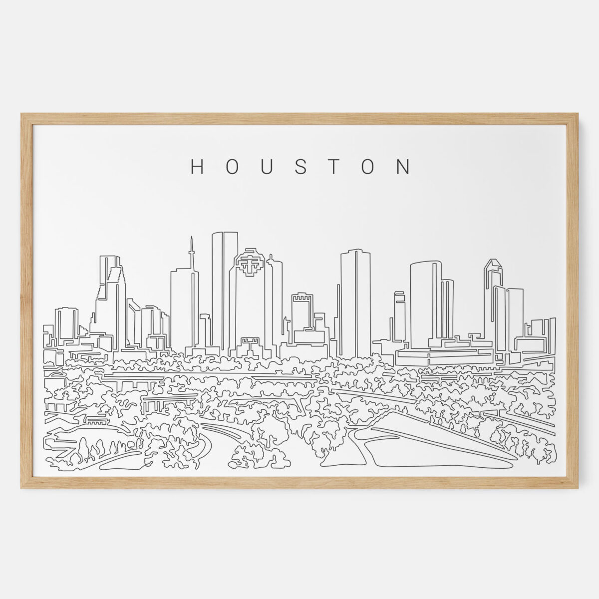 Framed Houston Texas Art print - Landscape - Main