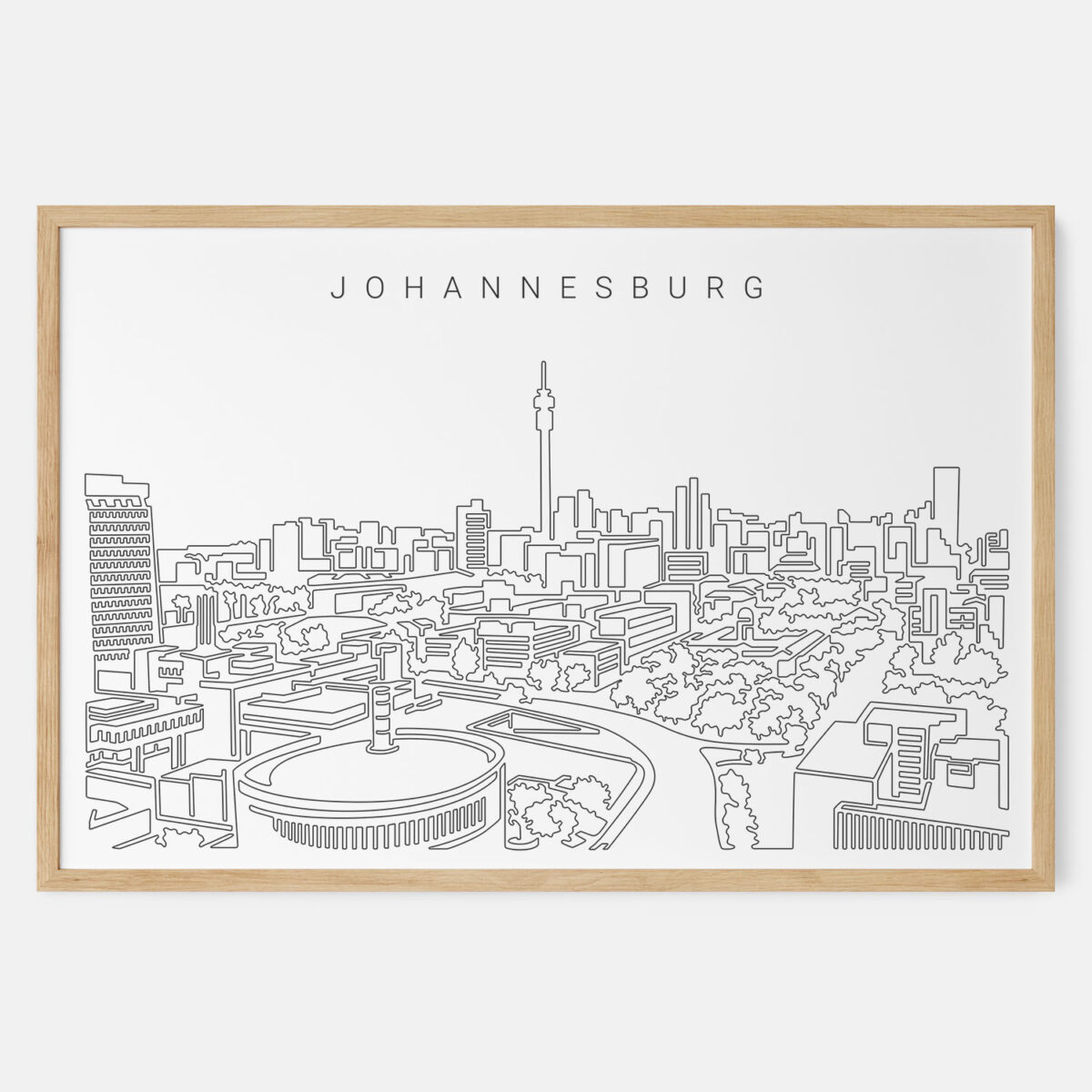 Framed Johannesburg Art print - Landscape - Main