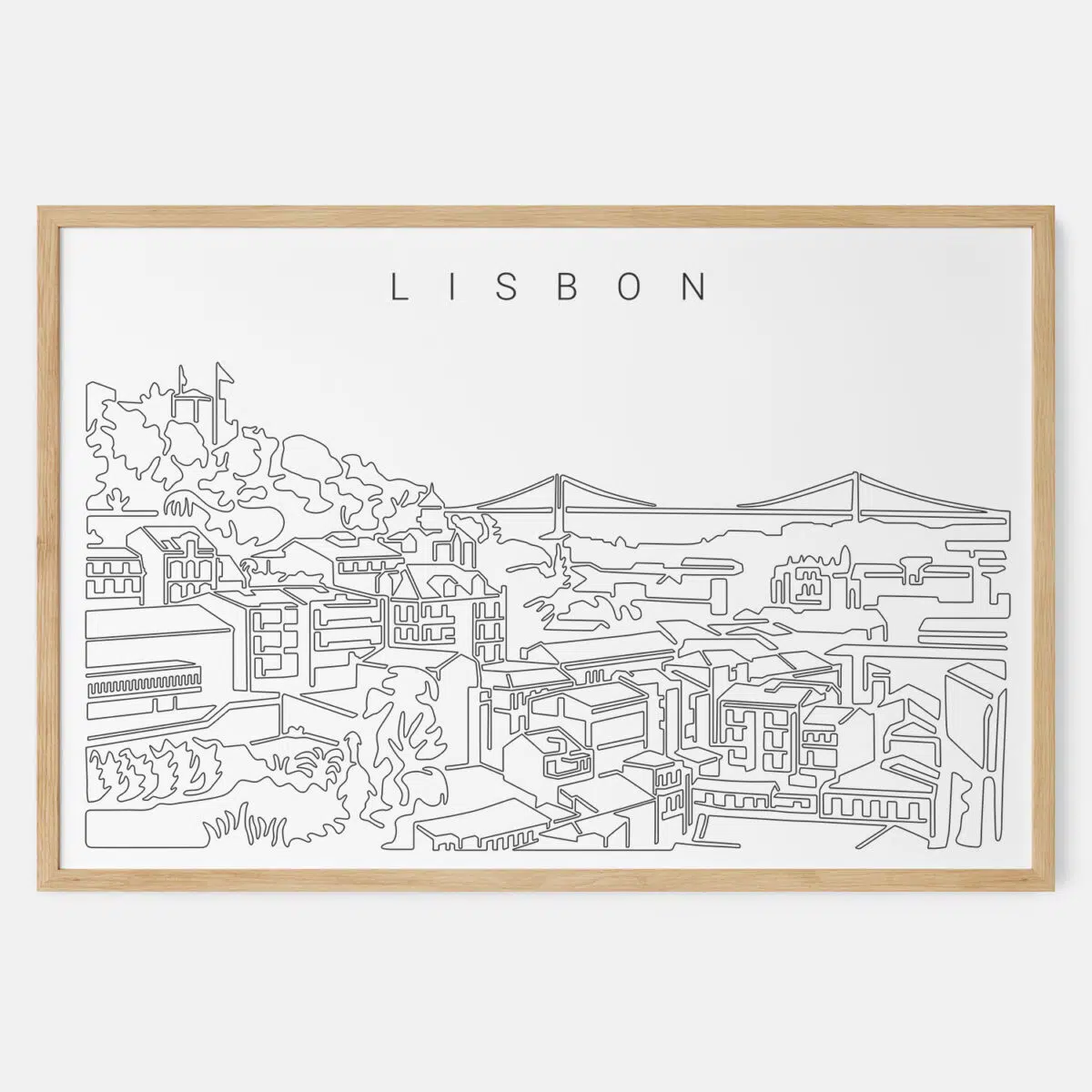Lisbon Skyline Art Print