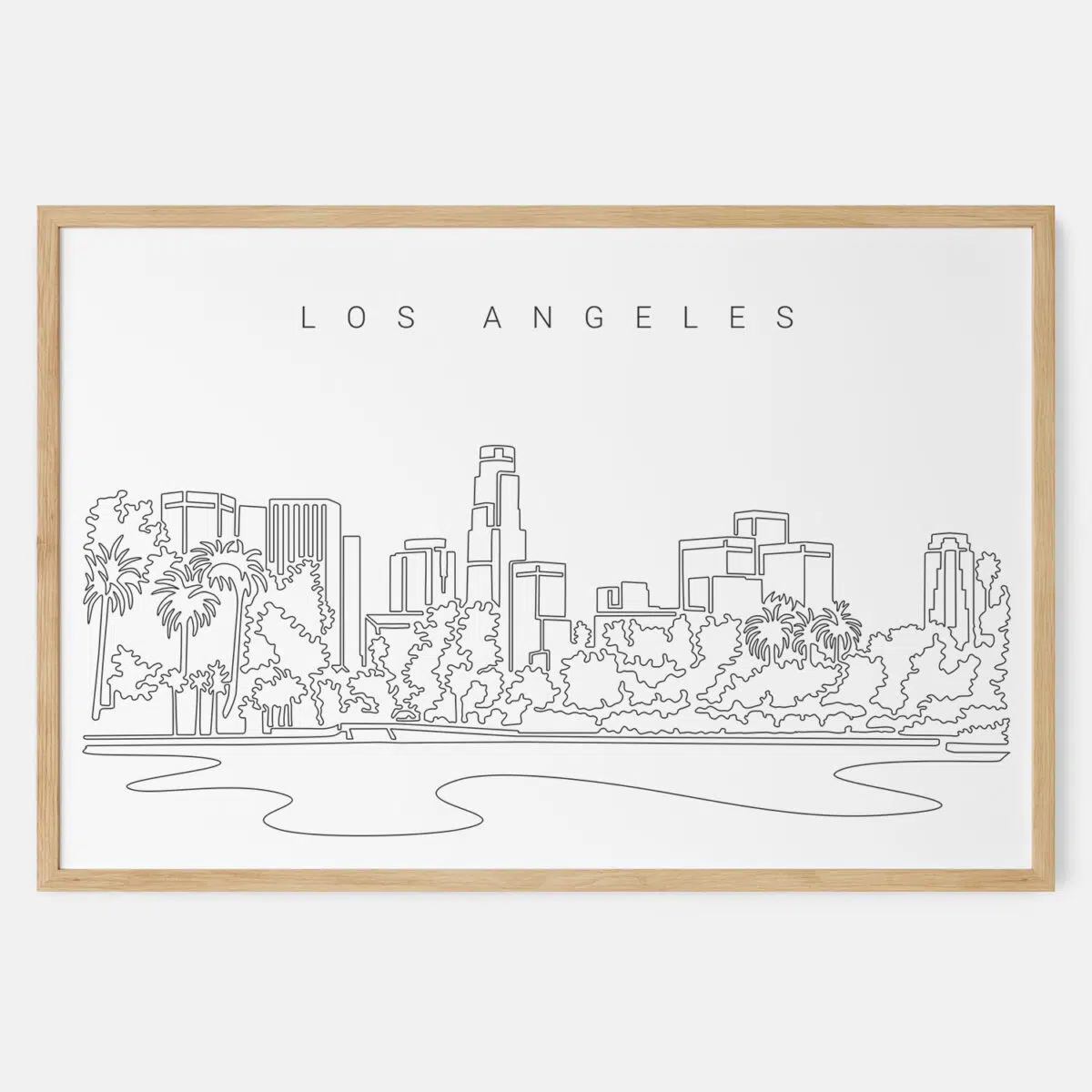 Framed Los Angeles Skyline Art print - Landscape - Main