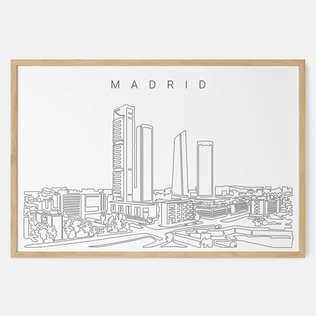 Spain Madrid Skyline Art Print