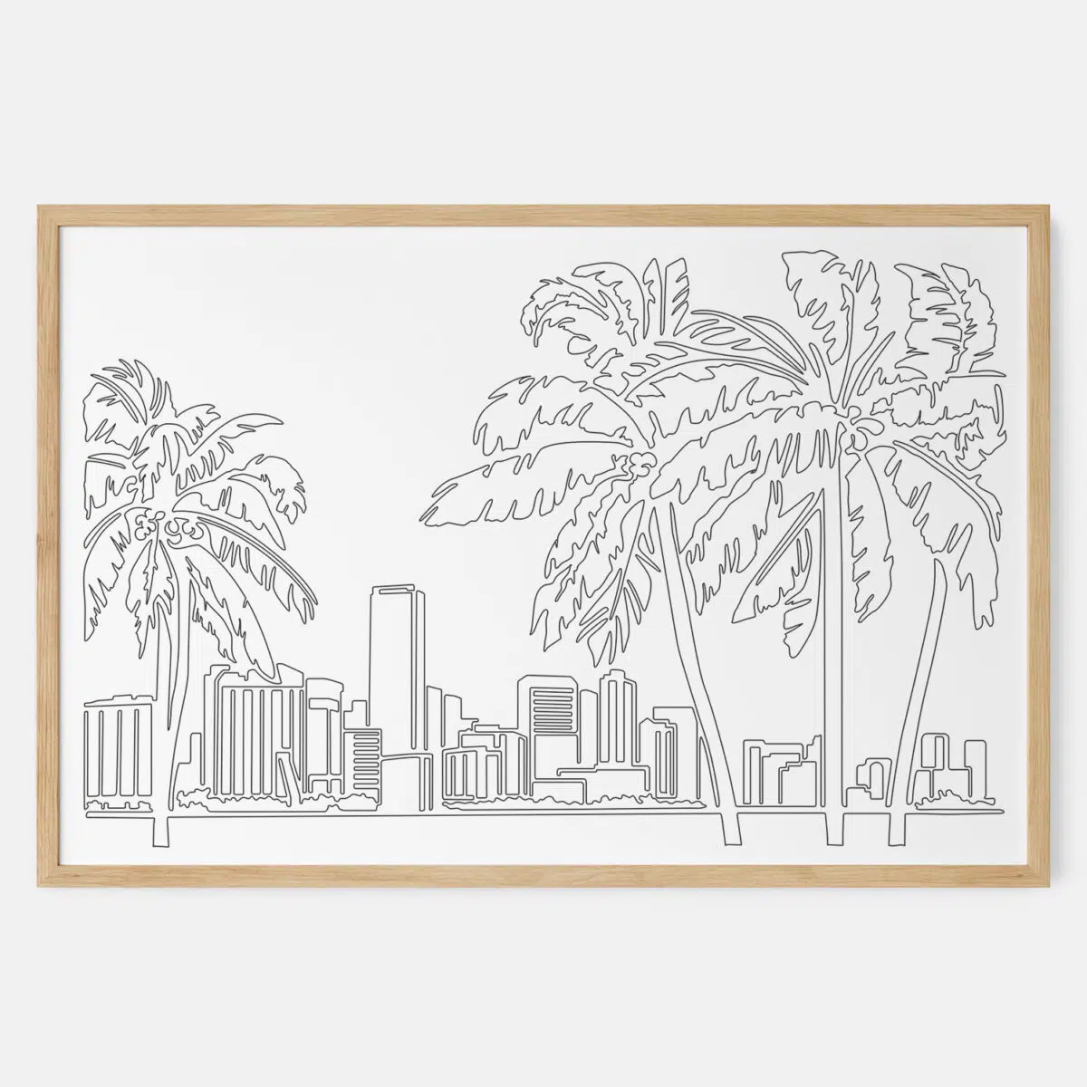 Framed Miami Skyline Art print - Landscape - Main