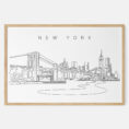 Framed NYC Brooklyn Bridge Art print - Landscape - Main