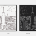Framed New York City Canvas Wall Art - Square - Color Selection