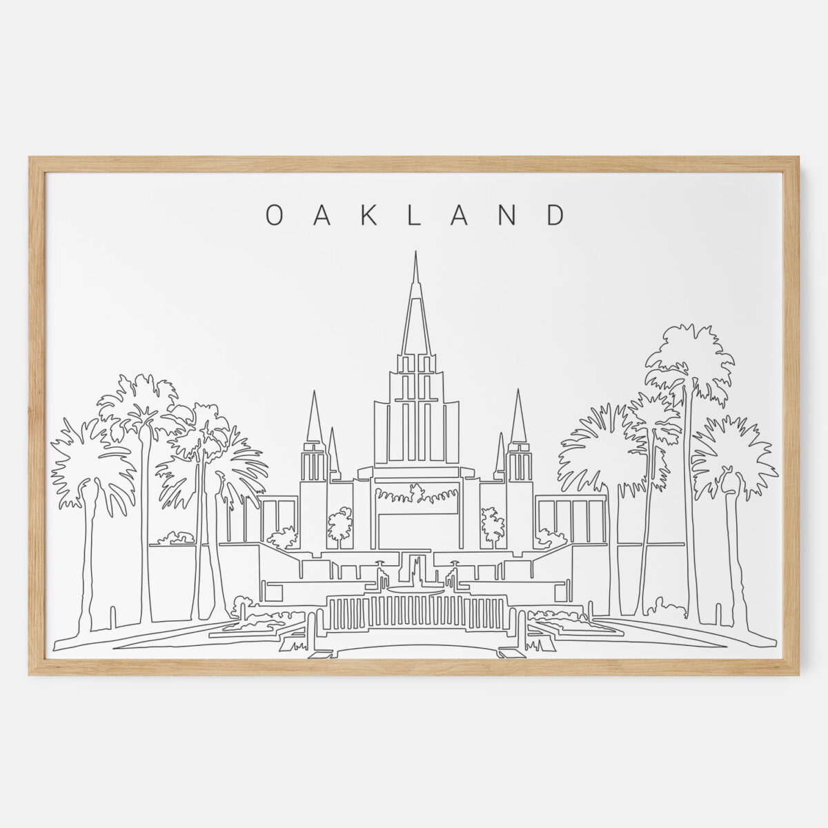 Framed Oakland temple Art print - Landscape - Main