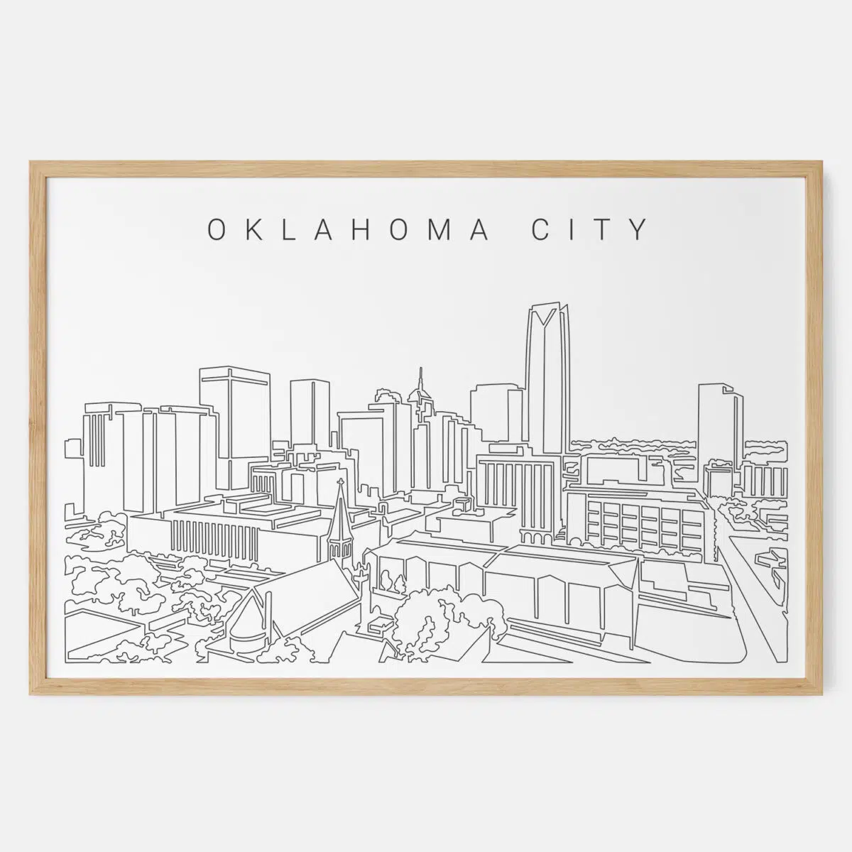 Framed Oklahoma City Art print - Landscape - Main