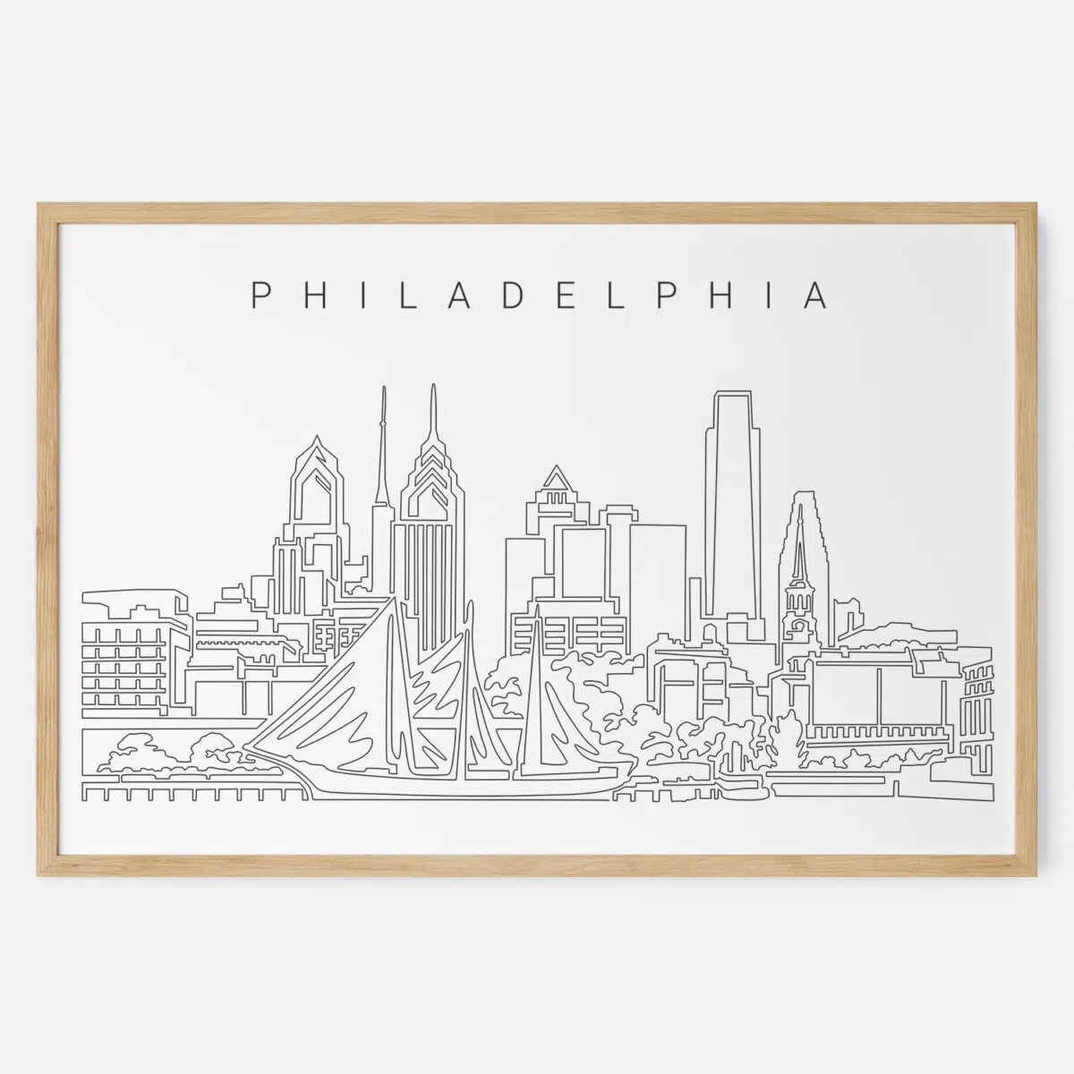 Framed Philadelphia Skyline Art print - Landscape - Main