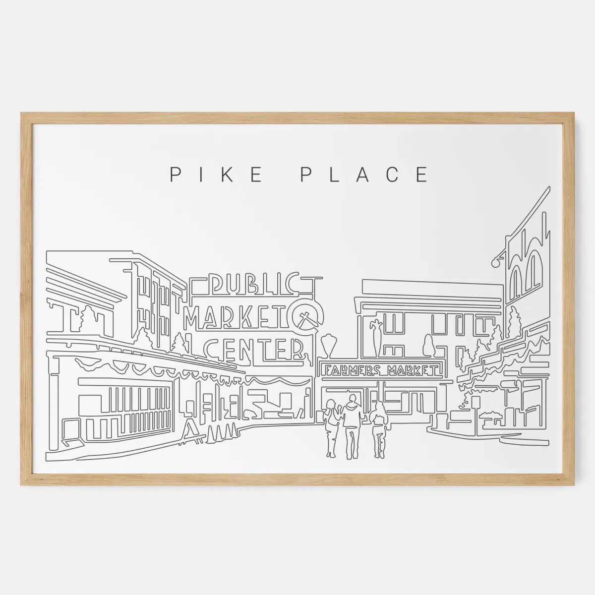 Framed Pike Place Art print - Landscape - Main