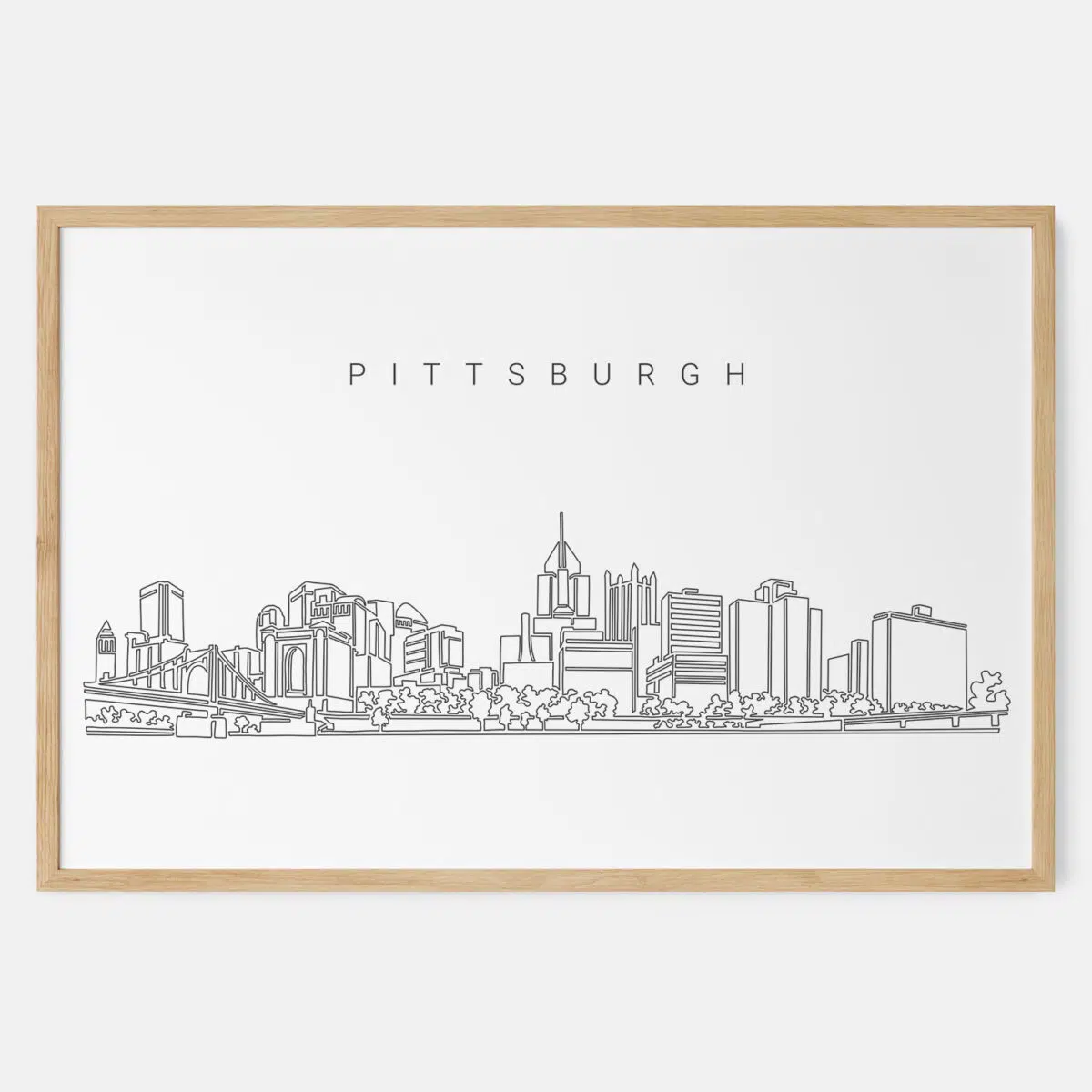 Framed Pittsburgh Art print - Landscape - Main