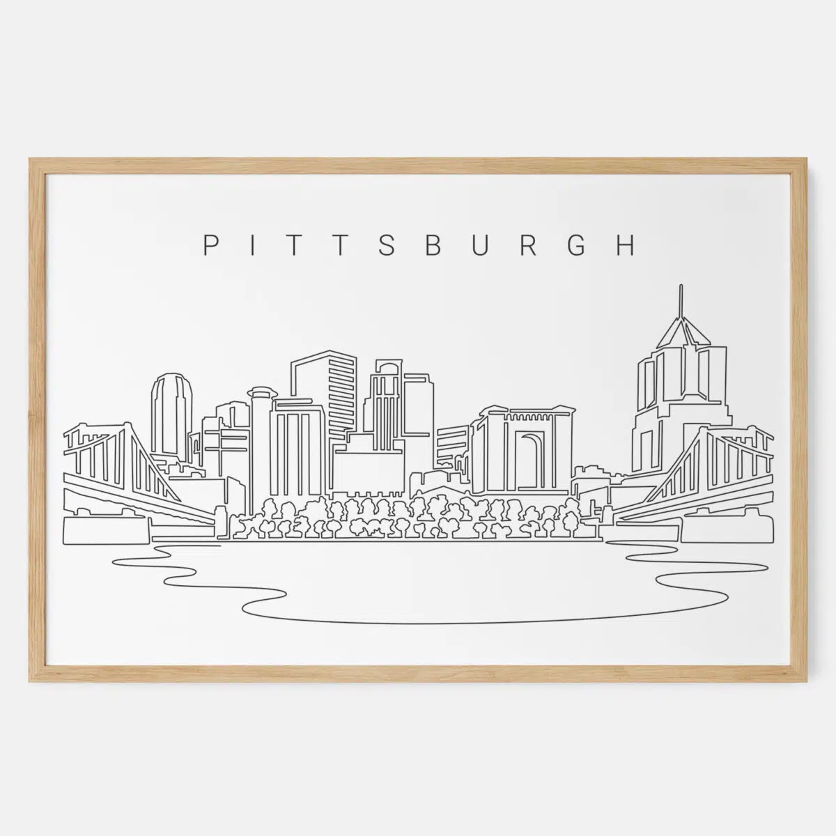 Framed Pittsburgh Skyline Art print - Landscape - Main