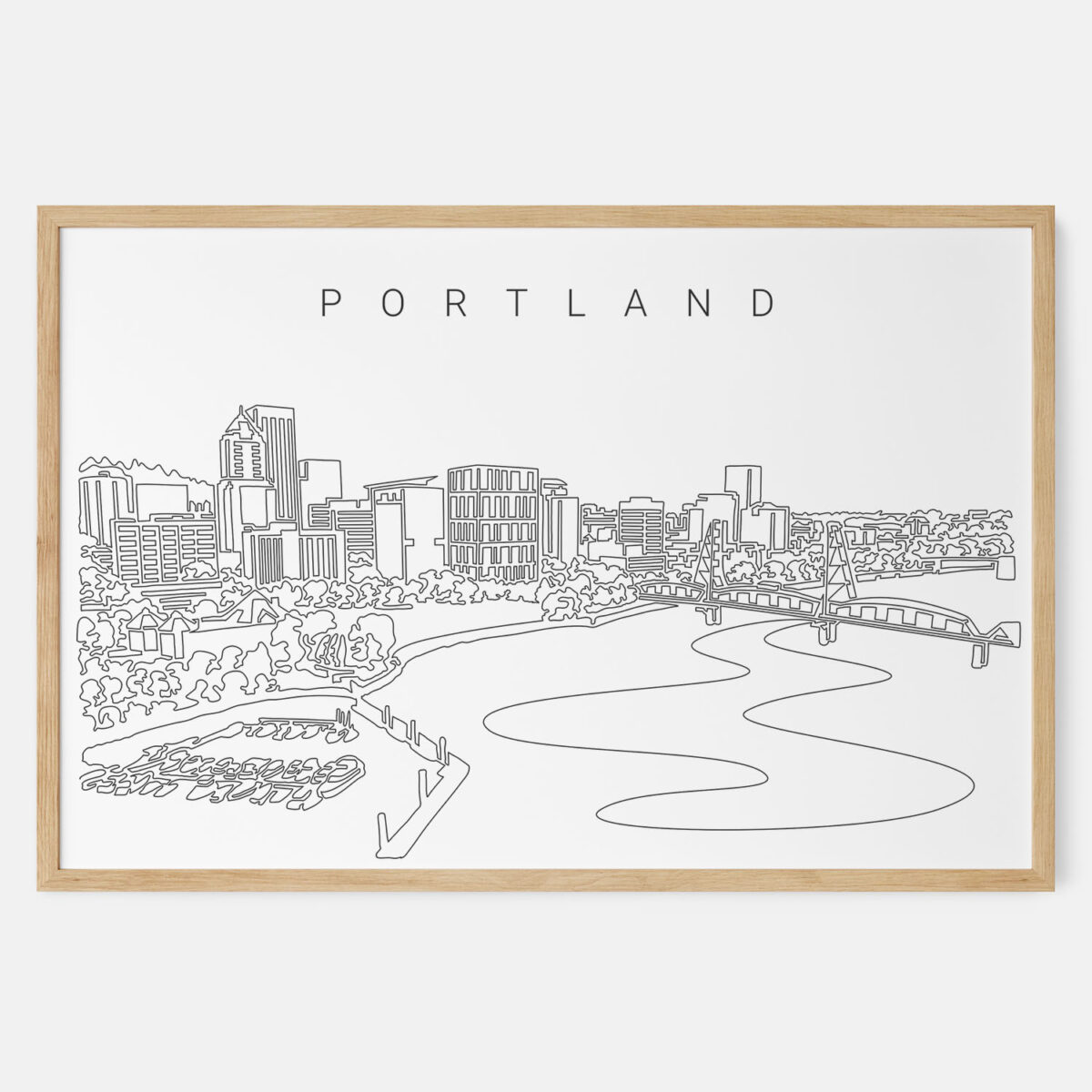 Framed Portland Oregon Art print - Landscape - Main