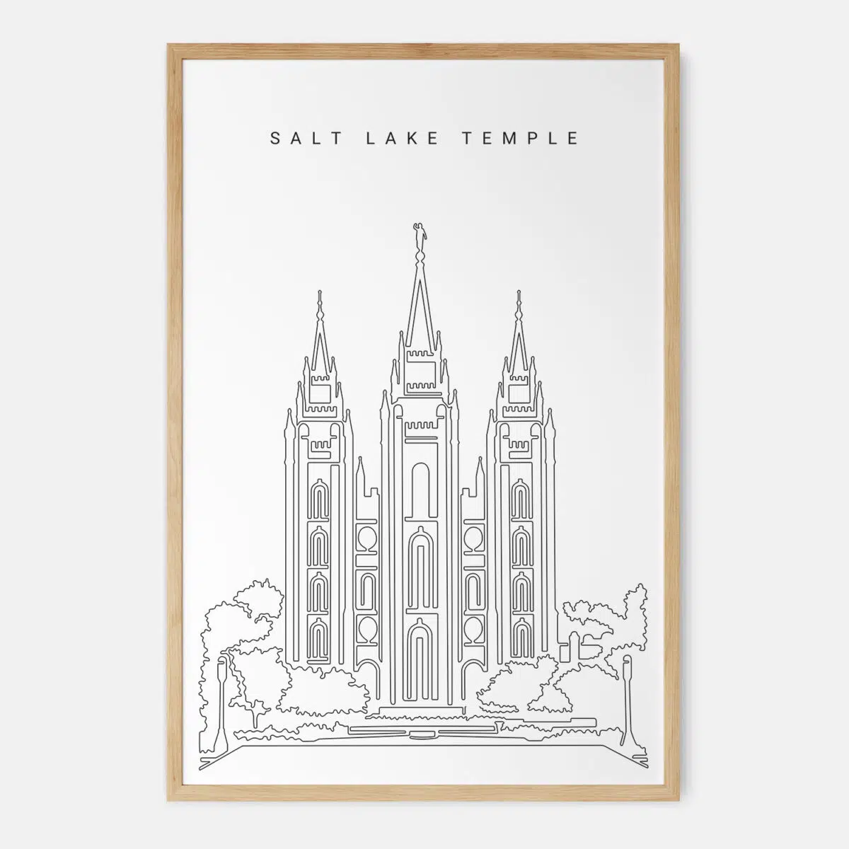 Framed Salt Lake Temple Art print - Portrait - Main