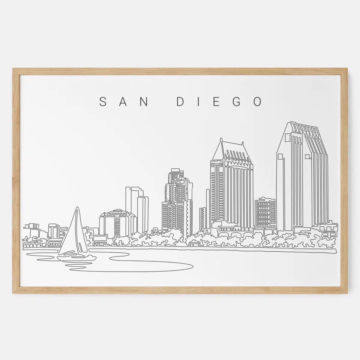 Framed San Diego Art print - Landscape - Main