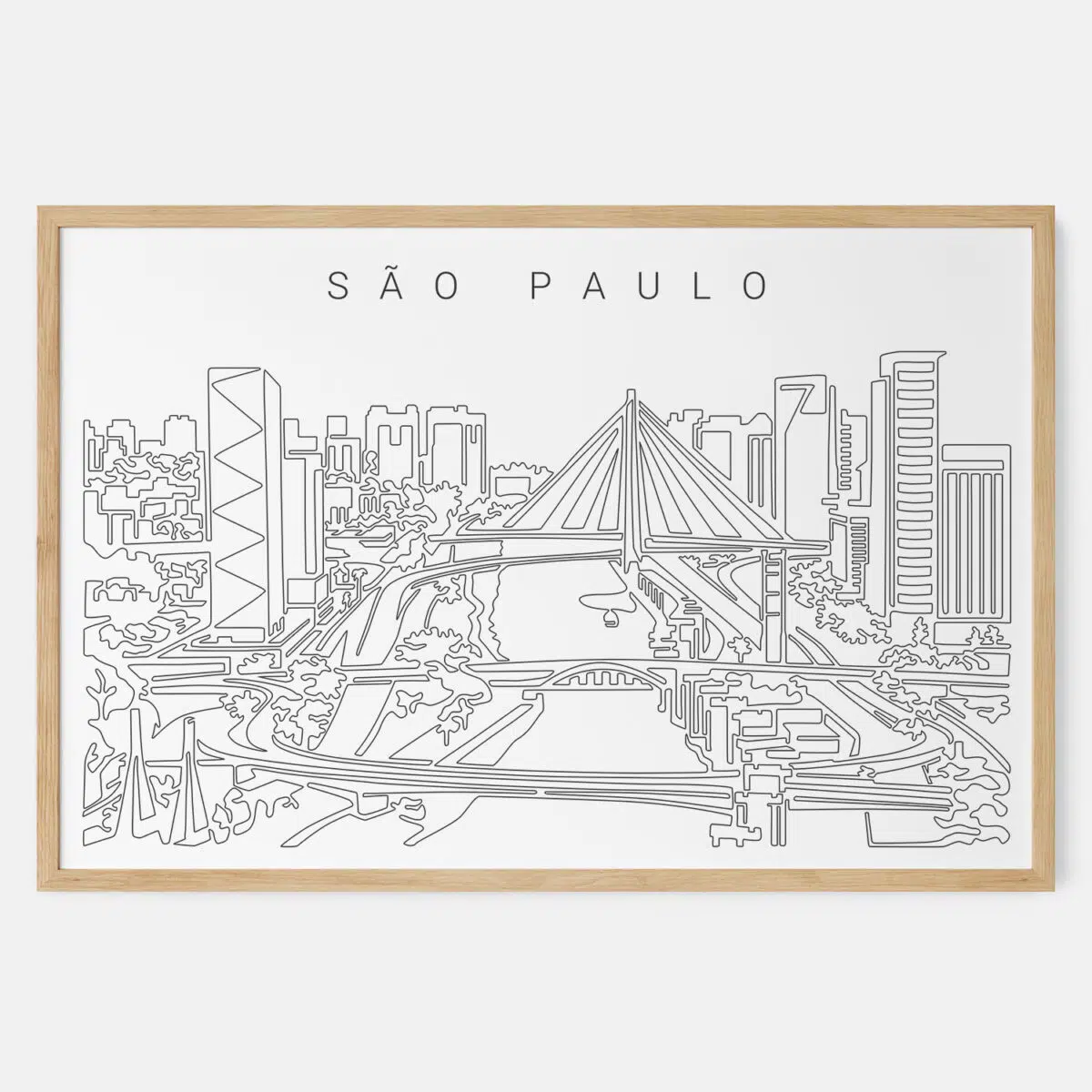 Sao Paulo Brazil Skyline Art Print