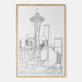 Framed Seattle Space Needle Art print - Portrait - Main