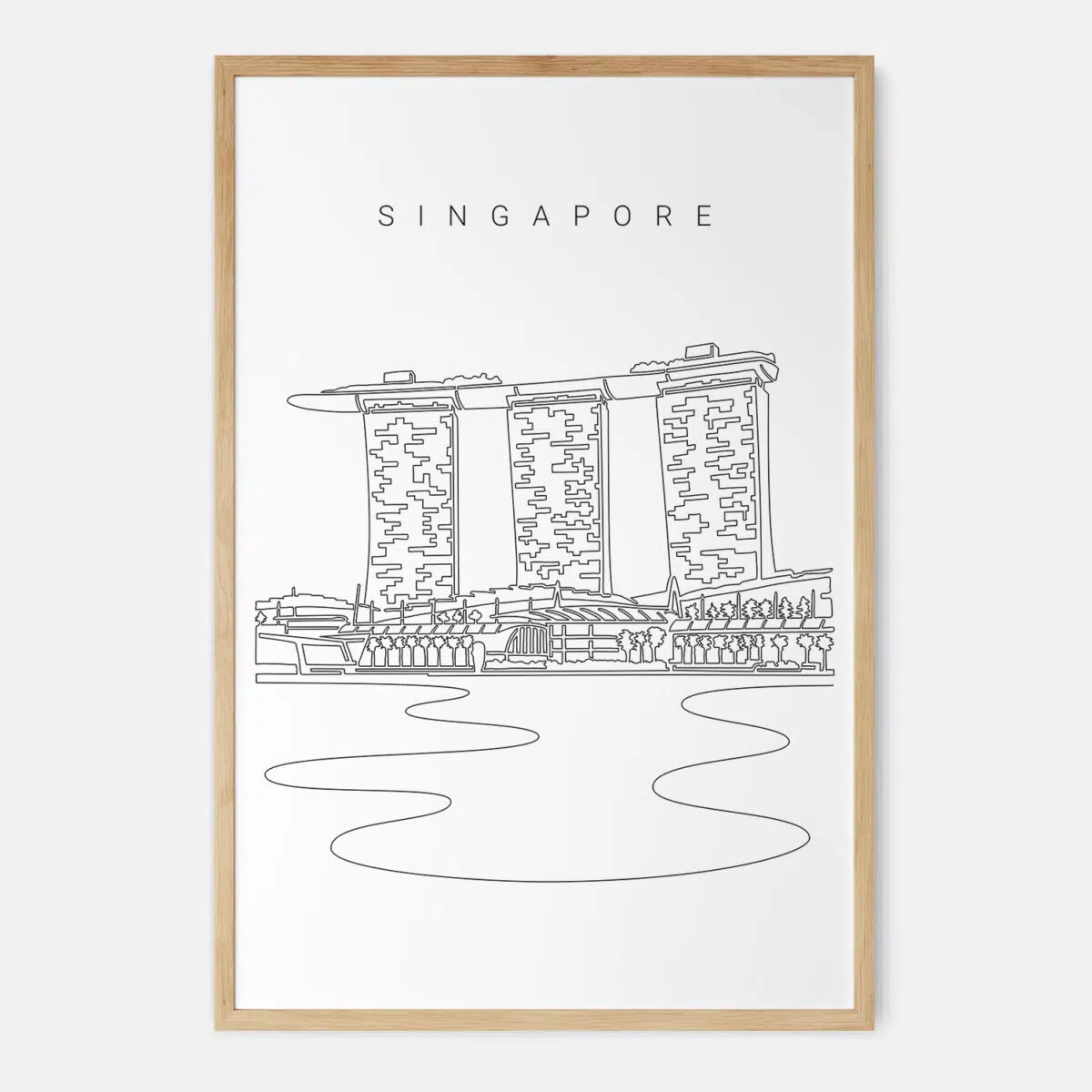 Framed Singapore Marina Bay Sands Art print - Portrait - Main