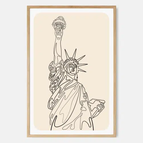 Framed Statue of Liberty Art Print - Main - Light - Portrait