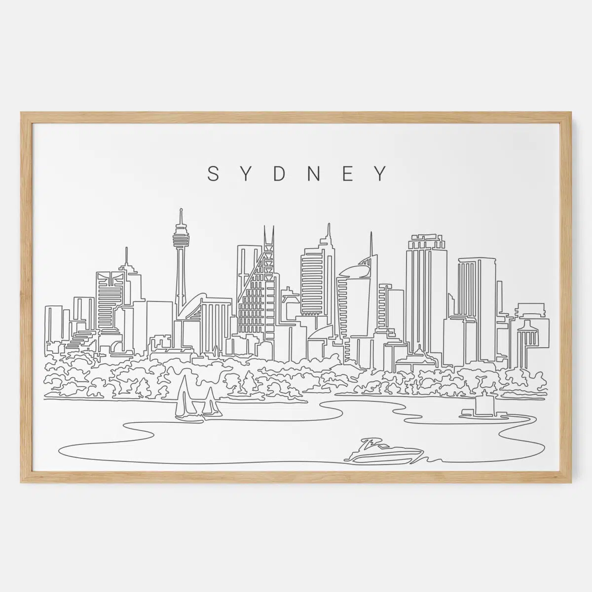 Framed Sydney Skyline Art print - Landscape - Main