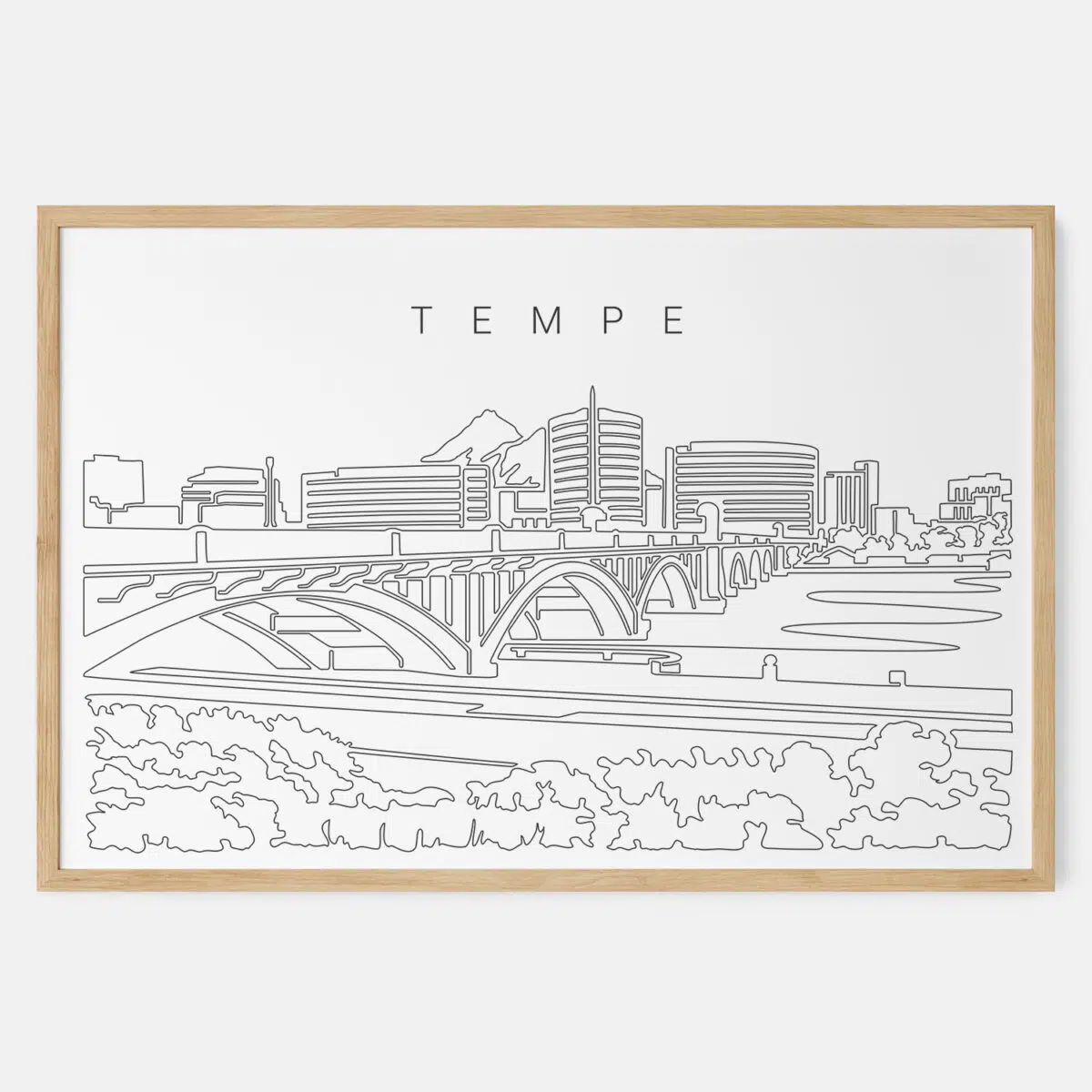Framed Tempe AZ Art print - Landscape - Main