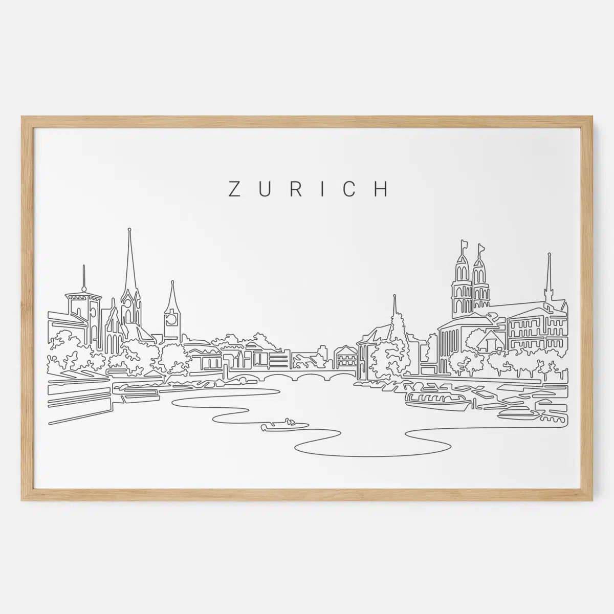 Framed Zurich Art print - Landscape - Main