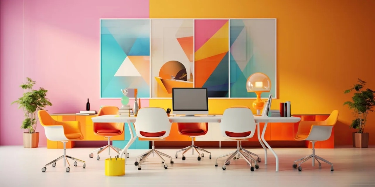 color psychology in the office workplace rainbow colors workspace