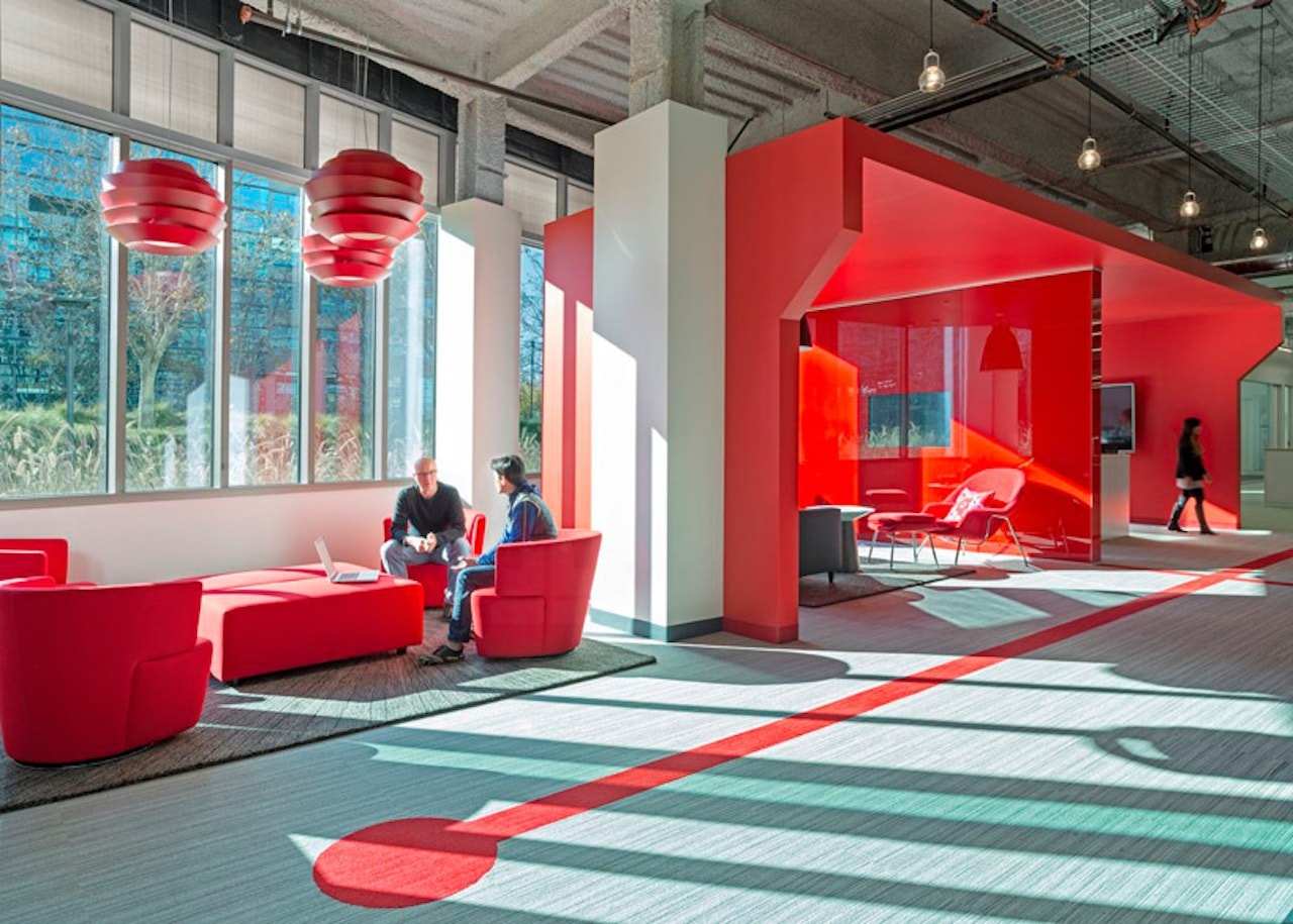 color psychology in the office workplace red corporate office